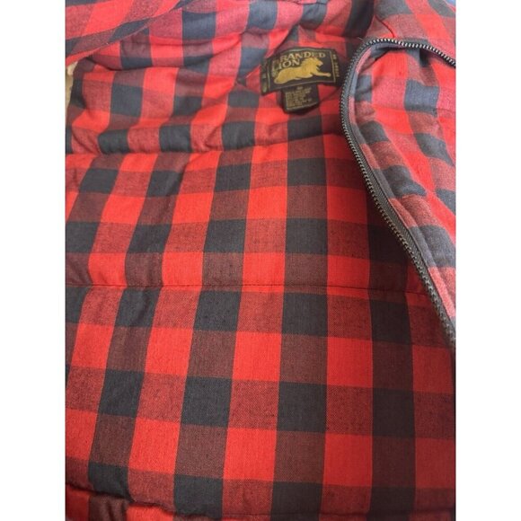 Branded Lion Men Buffalo Plaid Full Zip Vest Warm Puffer Vintage NEW Quilt Check - Picture 7 of 12